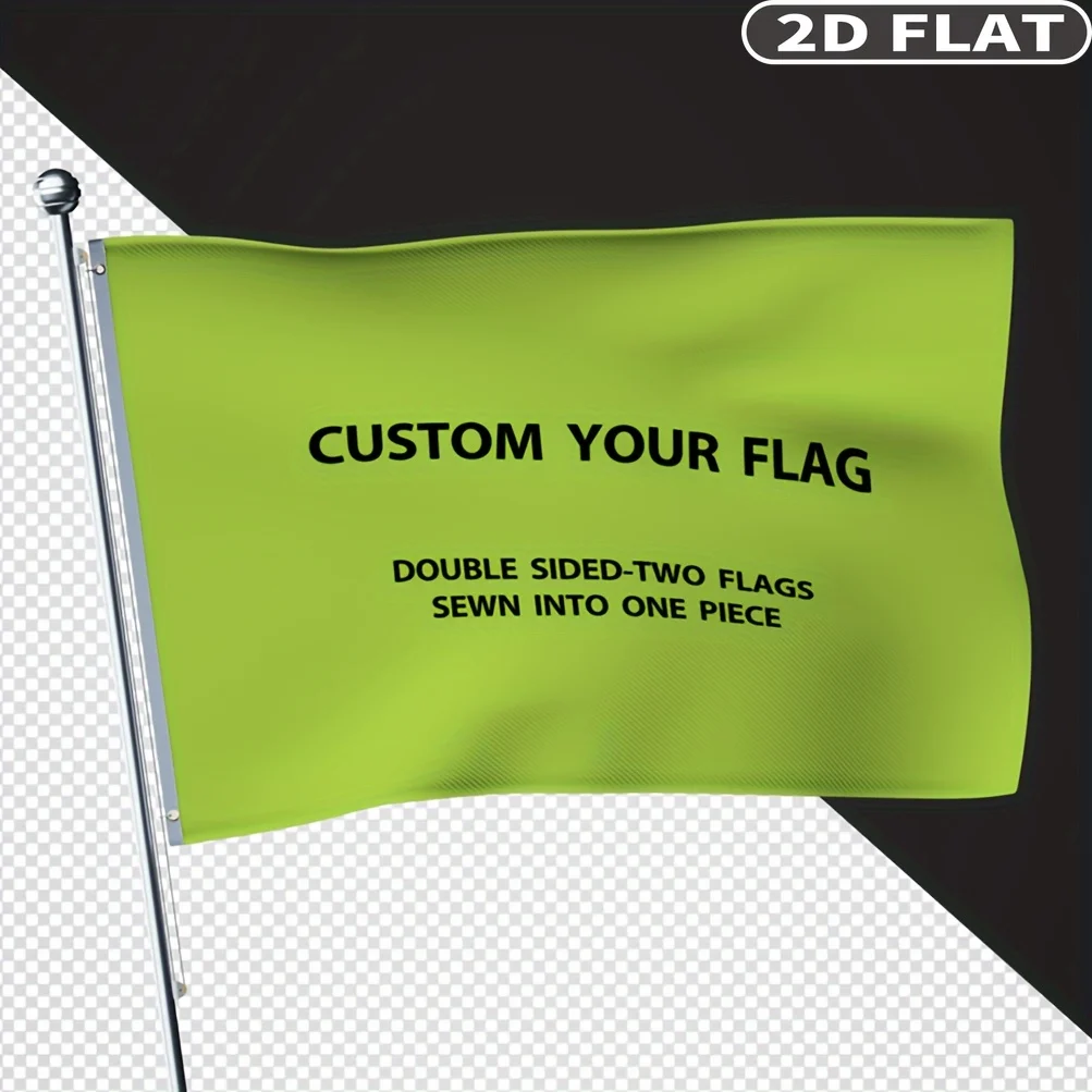 2D FLAT Custom Double-Sided Flags with a Middle Layer, 90x150cm Flag - Durable Polyester Suitable for Outdoor Decor