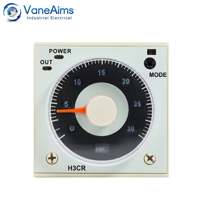 H3CR-A8 Time Timer Relay 100-240VAC 50/60Hz 0.05s to 300h 8PIN Power On and Off Cycle Delay Time Relay Timer Control VaneAims