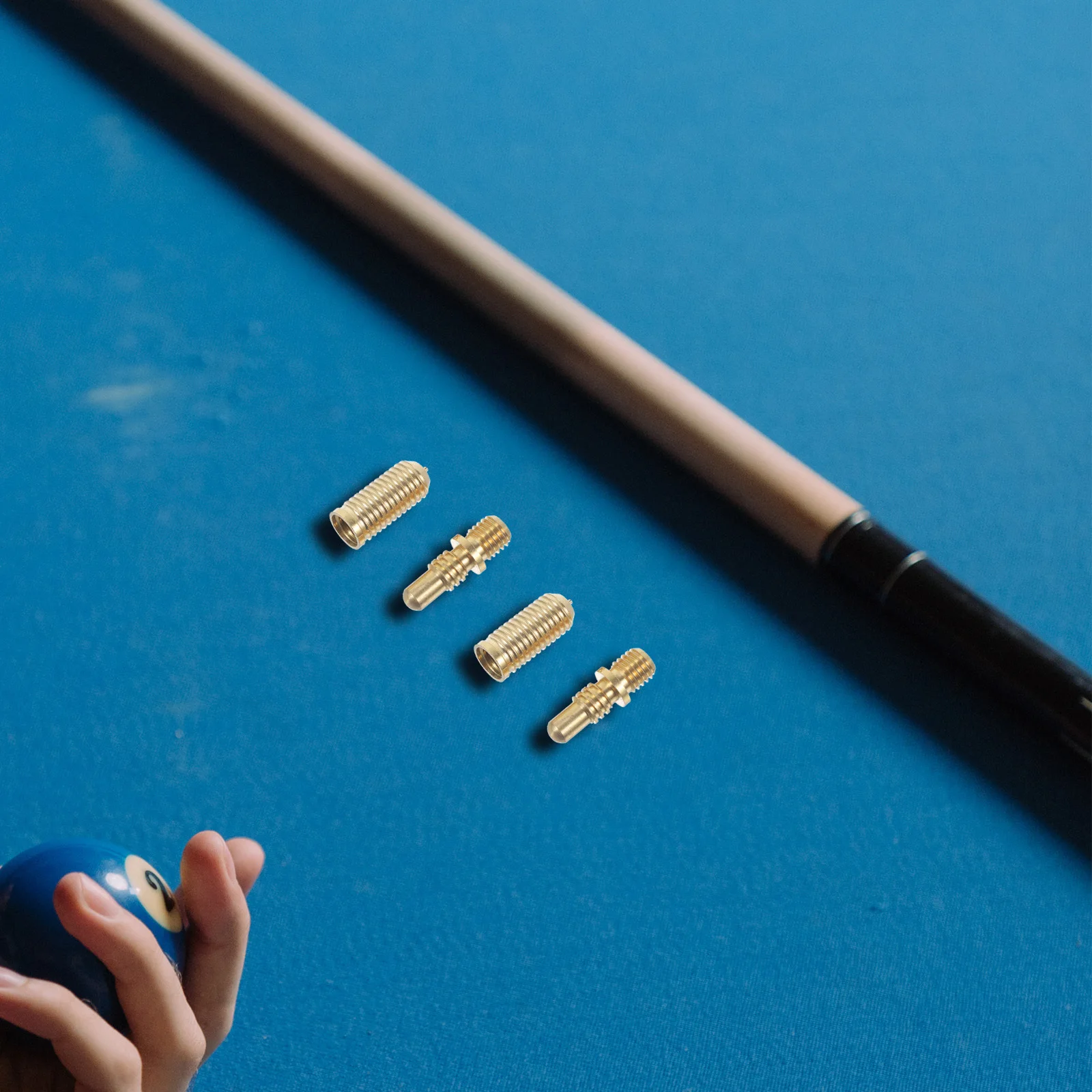 

2Sets Pool Cue Joint Pin Screw Set Copper Made Resistant for Billiard Game Equipment Connection Accessories