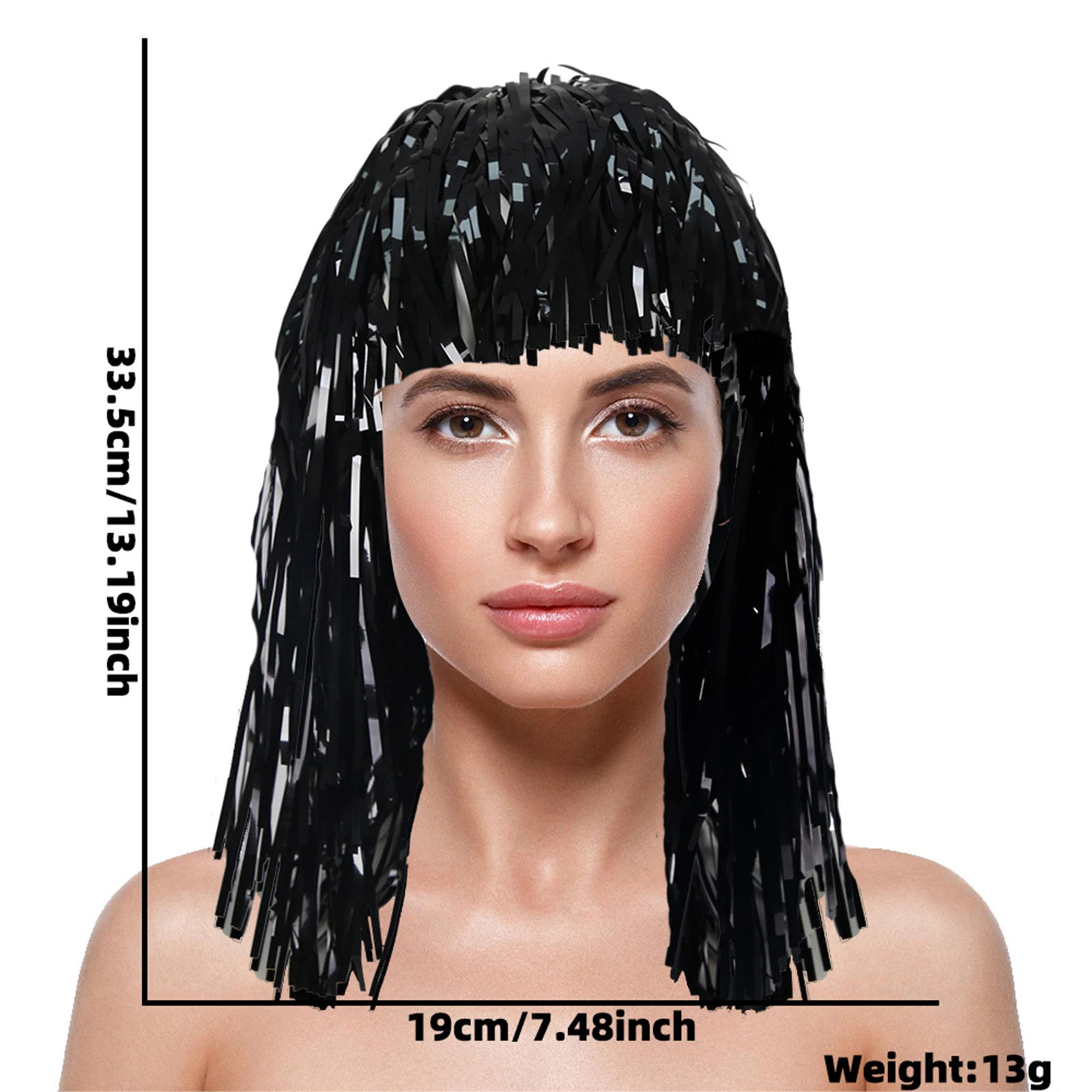 Parrucca con cappuccio antipioggia per animali domestici Decorazioni per feste di carnevale Copricapo con nappe lucide Ventaglio da cheerleader Parrucca colorata Leggera non soffocante