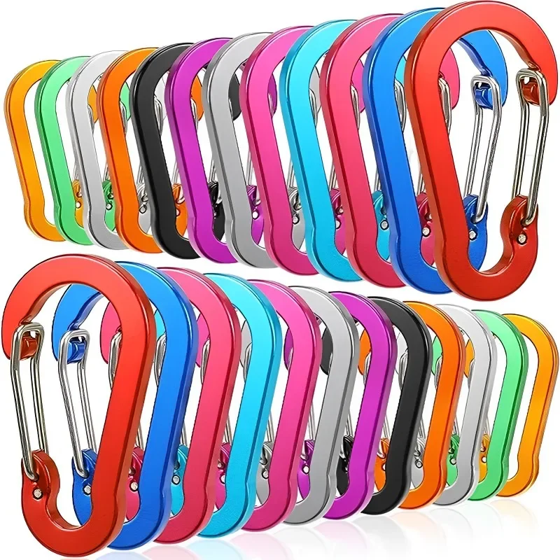 Mountaineering Buckle Survival D-ring Locking Carabiner Clip Set Screw Lock Hanging Hook Buckle Camping Climbing Equipment