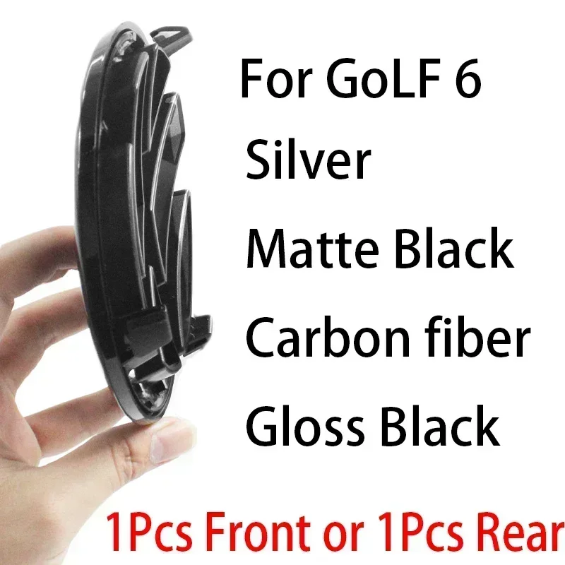

For Golf 6 MK6 5K0853601C 5K0 853 630 Glossy Black 135mm Car Front Grille Badge and 110mm Rear Trunk Emblem Lid Logo Accessories