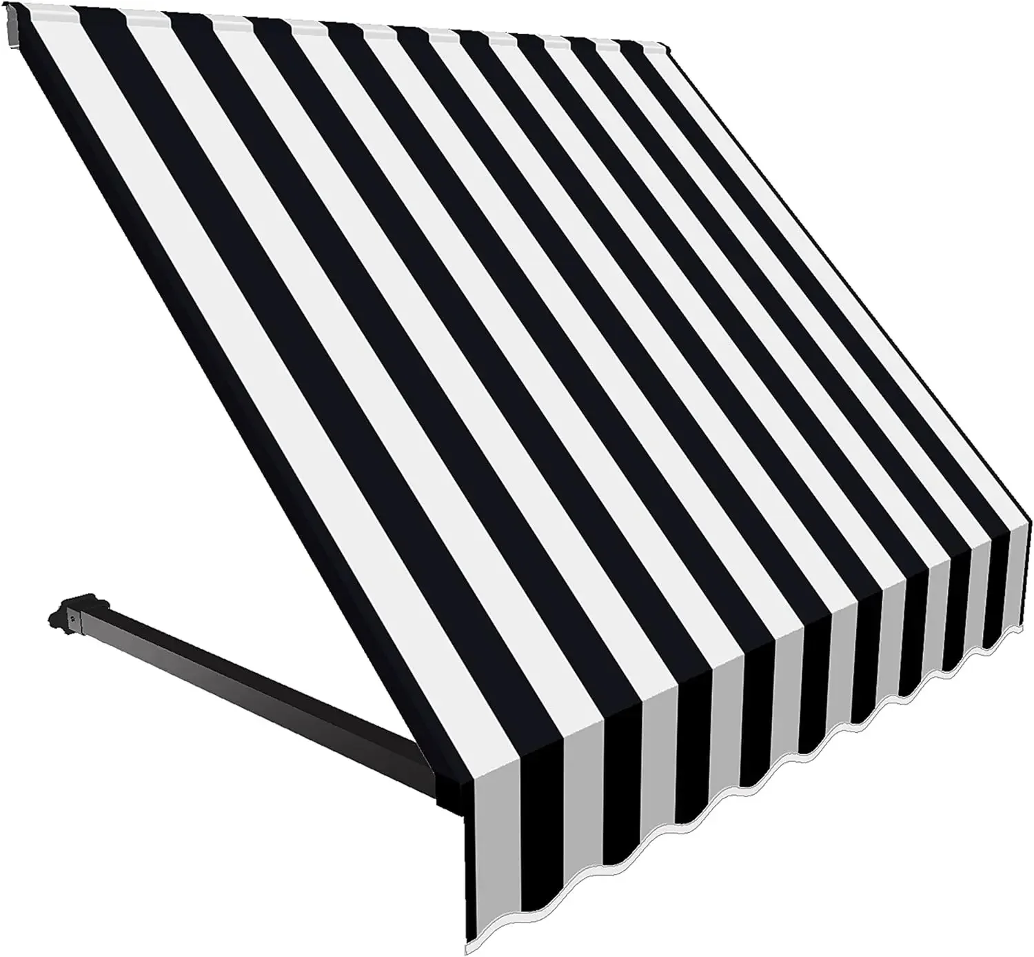 

6-футовый тент Dallas в стиле ретро с открытыми сторонами наклон, дверной/оконный тент с фиксированным наружным навесом Proj, черно-белая полоса