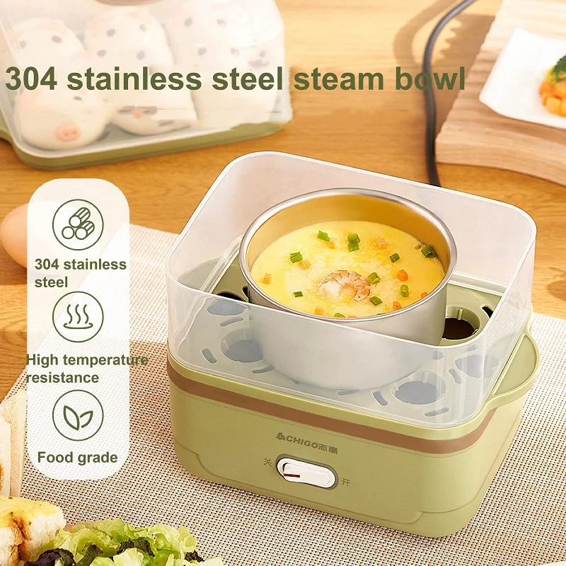 350 W Eierkocher, mehrschichtig, für Schlafsaal/Zuhause, Frühstücksmaschine, Multifunktions-Ei-Dampftopf mit heißer Quelle, automatische Abschaltung, Eierdampfer