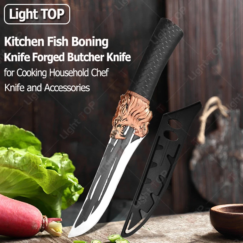 

WXCOO Professional Kitchen Boning Knife Chef for BBQ Cooking Tools Hand Forged Utility Knife Fruit Slicing Vegetable Cutting