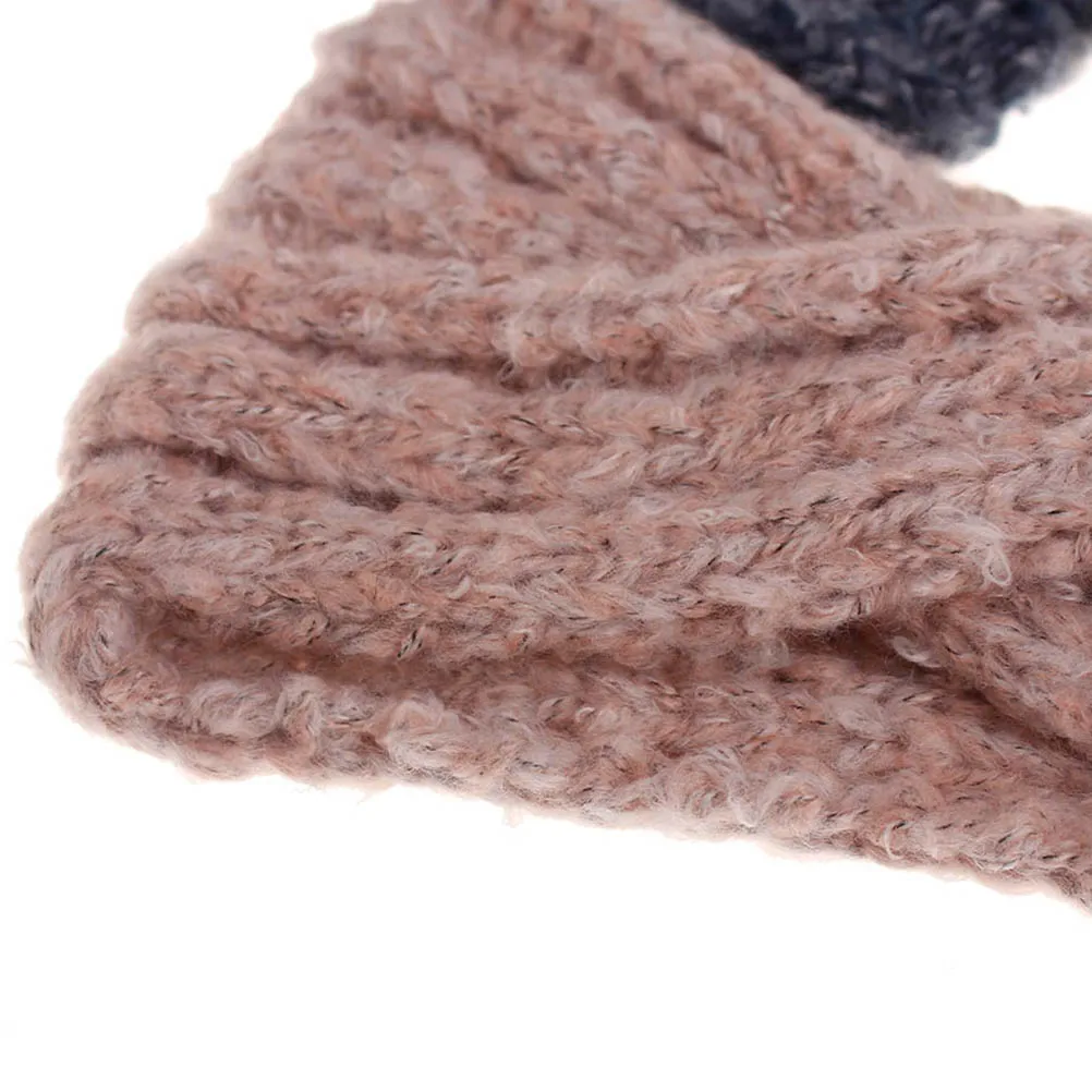 

Warm Soft Women Knitted Headwrap Mohair Elastic Ear Protector Warm Ear Protector Headdress Foldable Accessories
