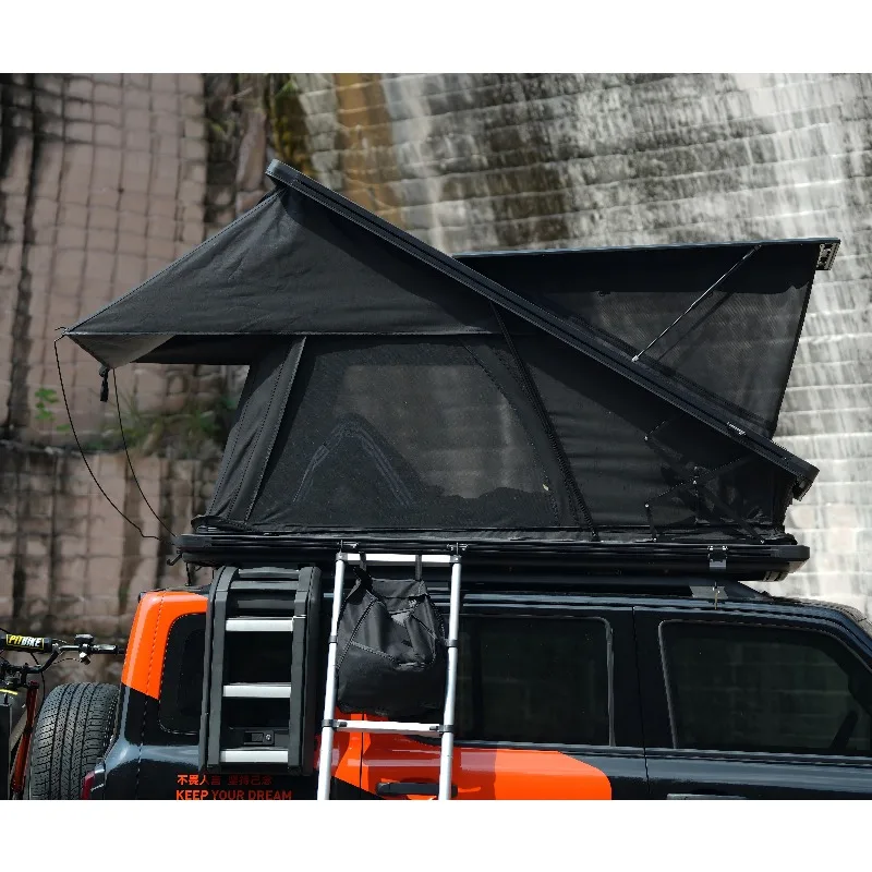 Aluminum Hard Shell Roof Top Tent Waterproof Oxford Cloth Quick Automatic Opening. 2-Person Pop Car Camping Tent 3000mm