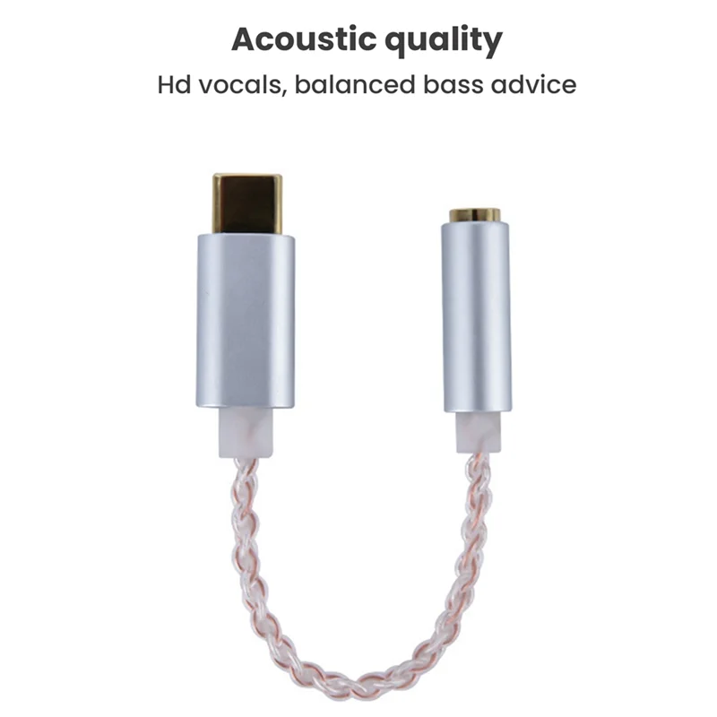 AMPLIFICADOR DE Auriculares HIFI DAC USB tipo C a 3,5 Mm adaptador de Audio para auriculares 32 bits 384Khz decodificador Digital convertidor auxiliar