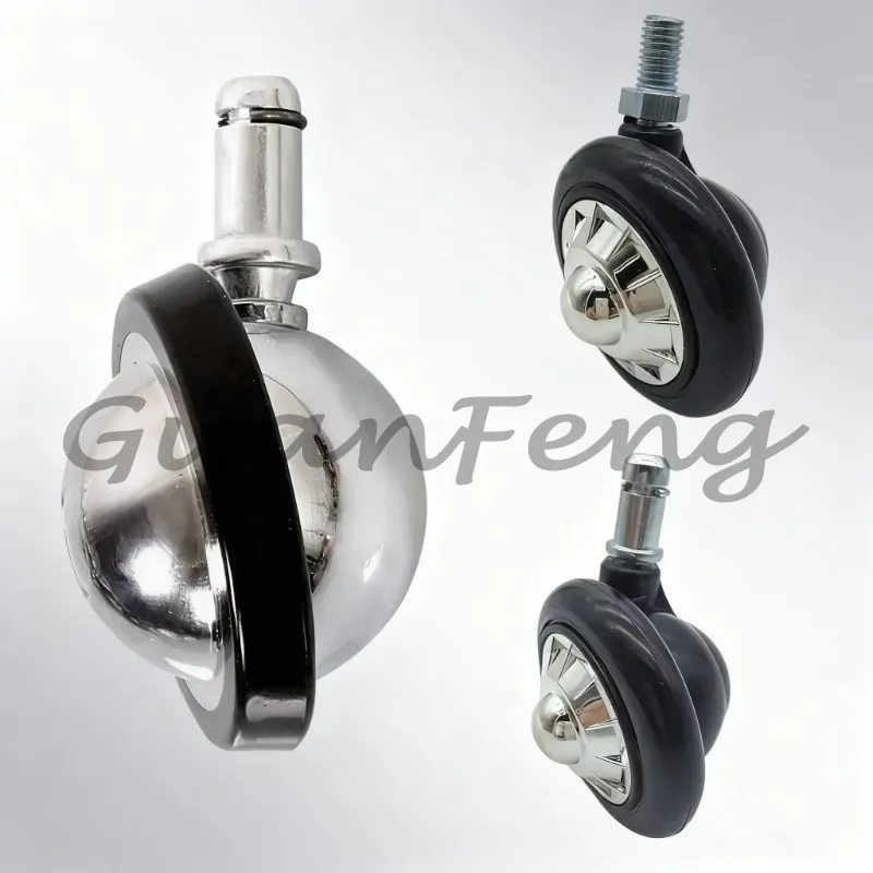 Threaded Rod Ball Casters, Zinc Plastic with Buckle, M8 and M10 Replacement Casters for Barber Chairs，5-piece set