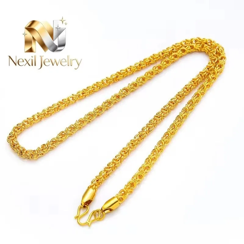Nexil Jewelry   Nexil Jewelry  Luxury 24K 9999 Pure Gold real gold Men's Twist Aggressive Necklace