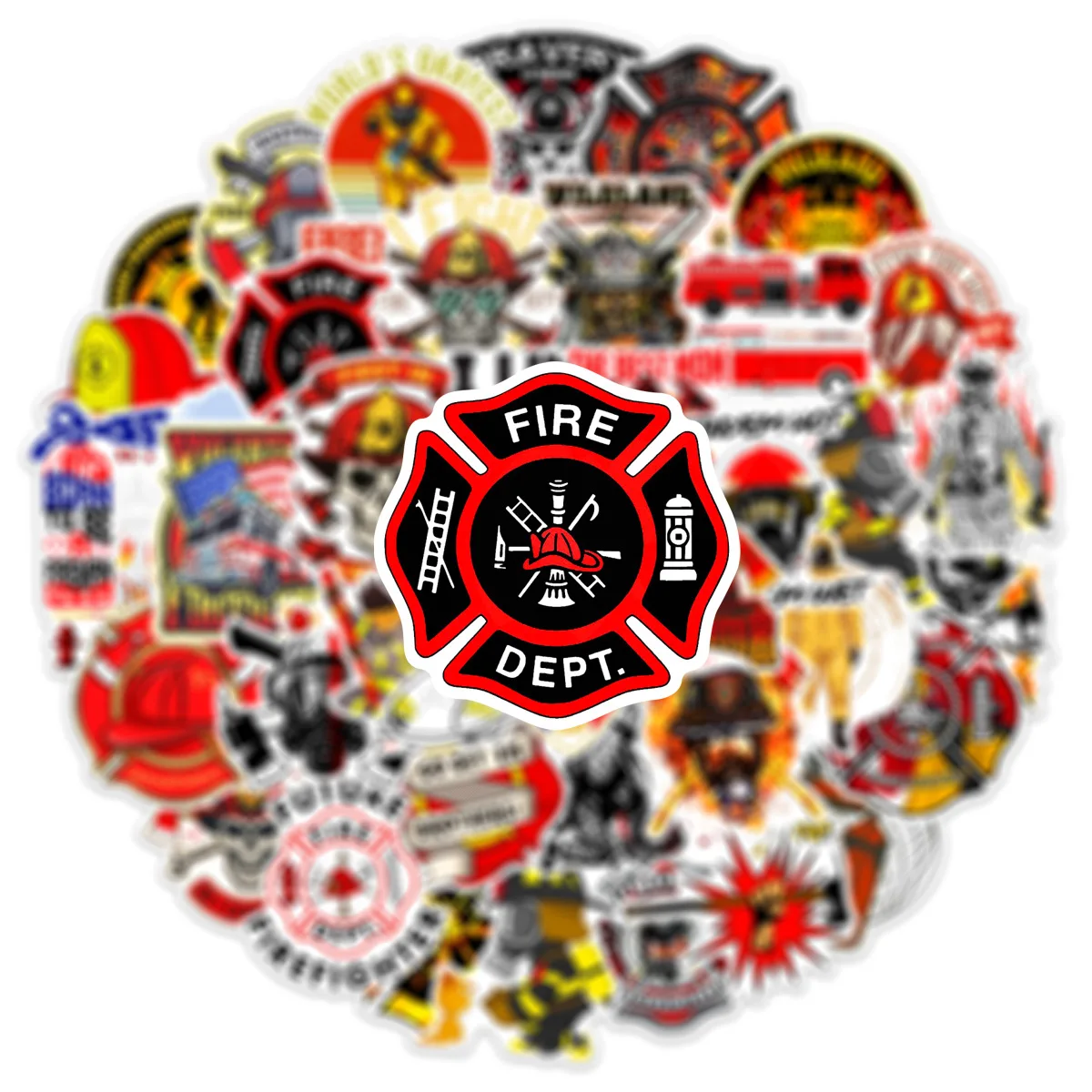 10/25/50pcs Firefighter Graffiti Stickers Decals for Laptop Pad Phone Fridge Luggage Water Bottle Skateboard Motorcycle Helmet