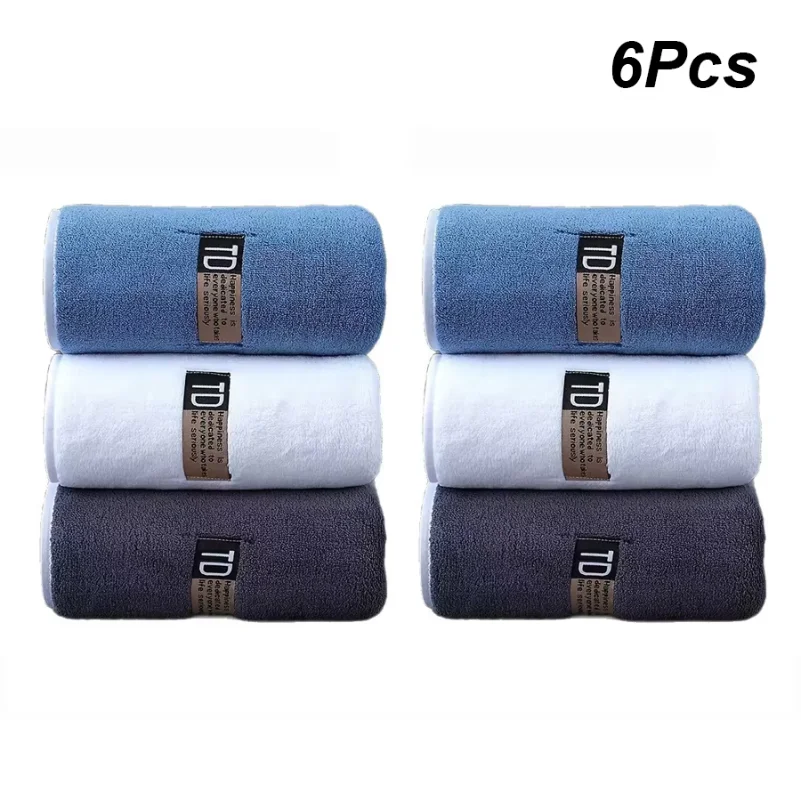 6pcs Thickened Microfiber Towel Set, 40x80cm/15.7
