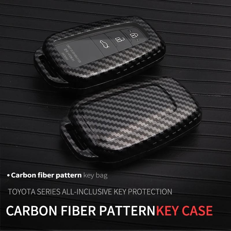 

Новинка 2023 года, чехол для автомобиля из АБС-углеродного волокна и ТПУ, чехол для ключей для Toyota Camry Highlander RAV4 Prado Corolla чехол для дистанционного ключа от машины EV IZOA