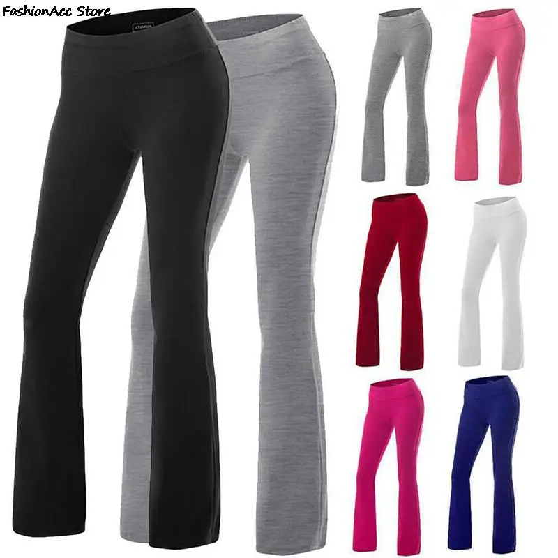 Women Yoga Pants Flare Leg for Fitness Girl Aesthetic Trousers Female Flared Wide Legs Pants Style Sexy Stretchy Sweatpants