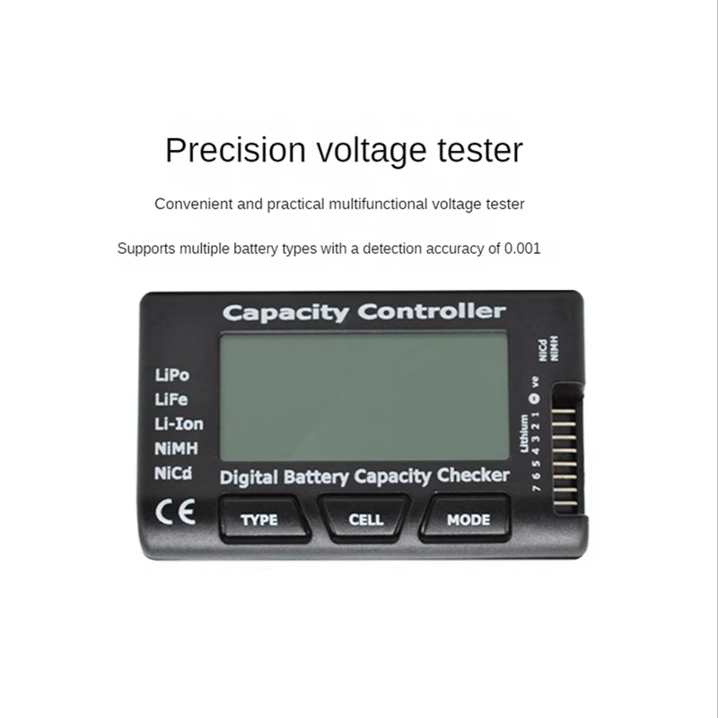 Plástico Digital Battery Capacidade Checker, Função equilíbrio para a vida, Li-Ion, Nimh, Nicd