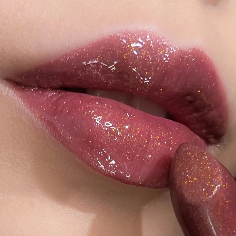 Lasting Glitter Lipstick Waterproof Nude Lips Makeup Moisturizing Lip Gloss Pearlescent Shiny Lip Tint Korean Makeup Cosmetics