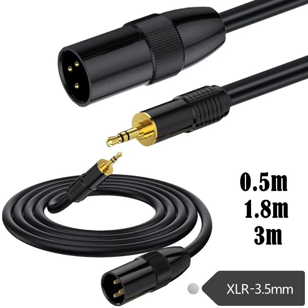 Cable de 3,5 mm a XLR de 10 pies, cable de micrófono macho/hembra de 3,5 mm a XLR macho/hembra, cable XLR a 3,5 mm compatible con tarjeta de audio 0,5 m 1,8 m 3 m