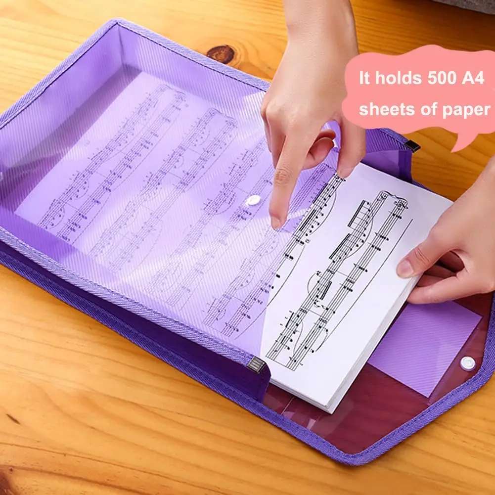 A4 Size Plastic File Folders Envelope Expanding File Wallet Organizer Documents Folder with Snap Closure and Pocket