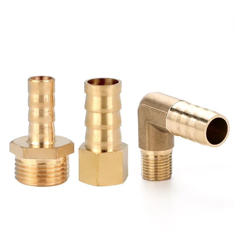 10pcs PC PCF PL Pagoda connector 6 8 10 12 14 16mm hose barb connector hose tail thread 1/8 1/4 3/8 1/2 BSP Brass Pipe Fitting