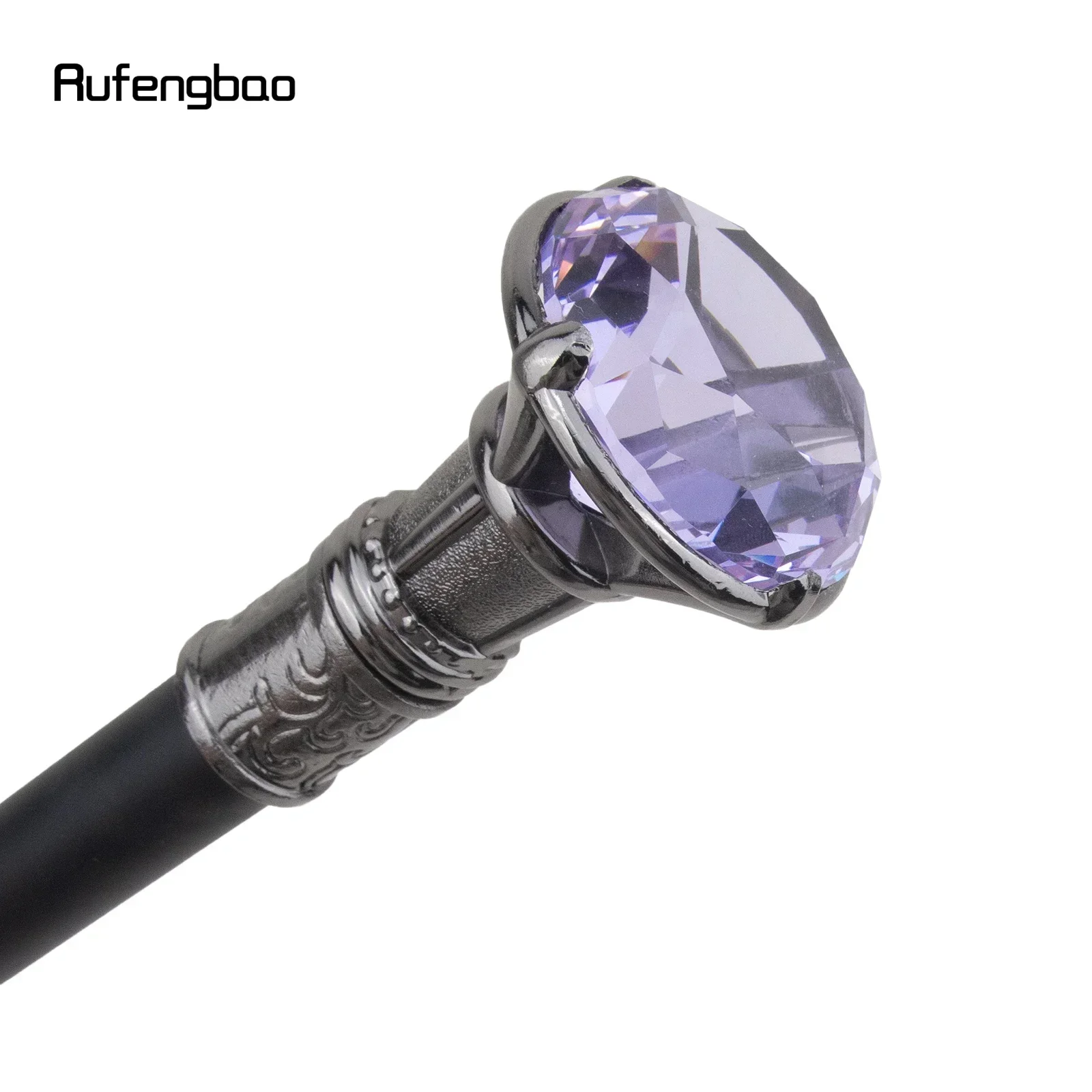 قصب مشي فضي من النوع الماسي ، عصا مشي مزخرفة للرجال ، مقبض كروشيه أنيق من قصب الكروشيه ، الموضة ، 93 أو مكعب