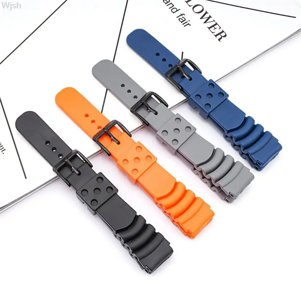 20mm 22mm 24mm Diving Rubber Watch Strap Waterproof Silicone Sport Wrist Band Bracelet Watchband for Seiko Diver Scuba for Casio