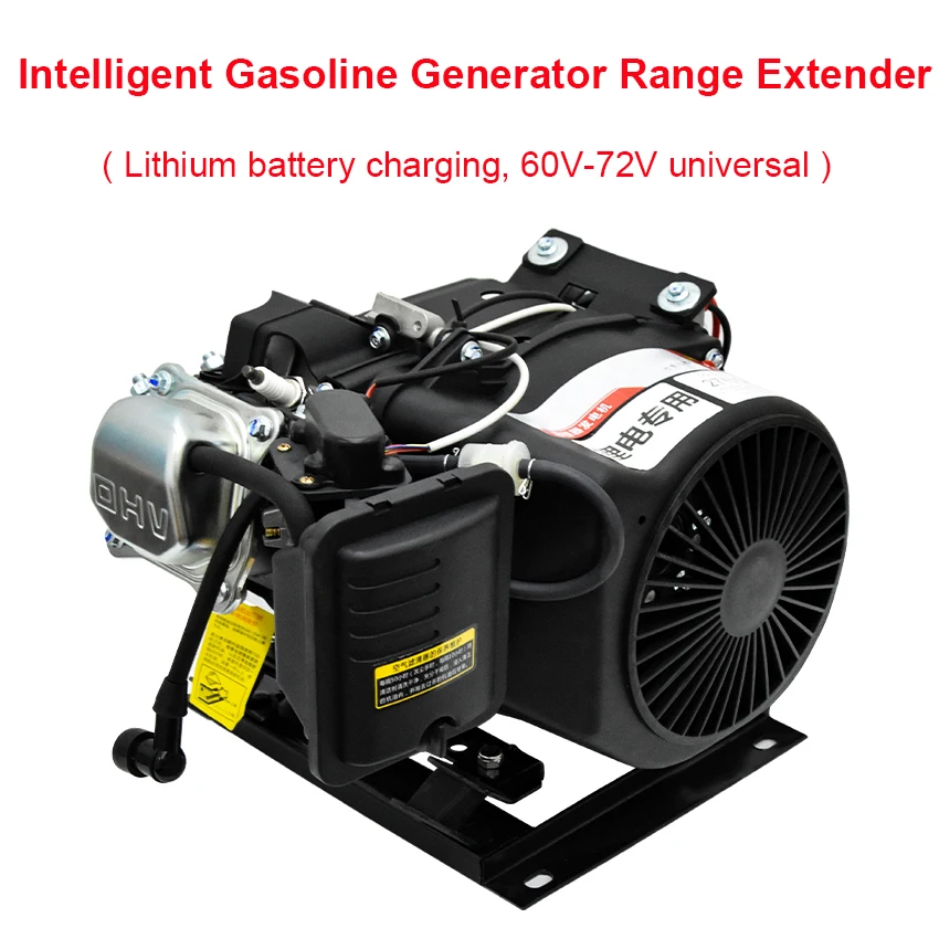 5/6KW generatore multifunzione 60 v72v triciclo elettrico a quattro ruote auto batteria al litio ricarica generatore di benzina Range Extender