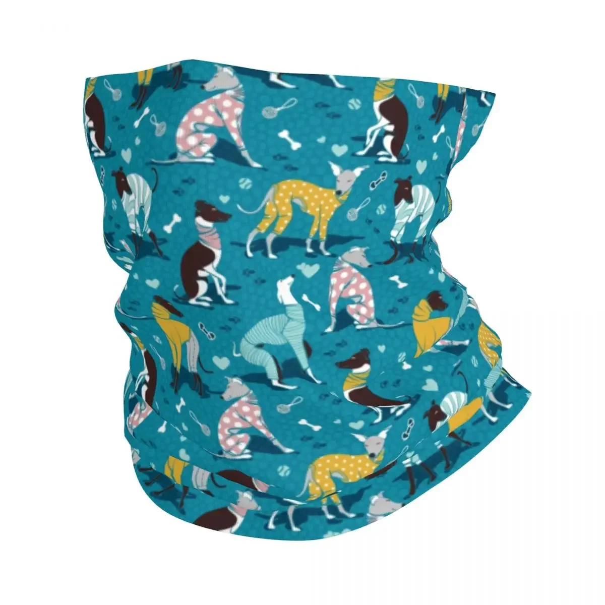 Custom Greyhounds Neck Gaiter Women Men UV Face Shield Winter Whippet Sighthound DOg Bandana Scarf for Ski