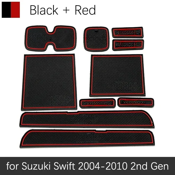 Anti-Slip Gate Slot Mat Rubber Coaster for Suzuki Swift 2004 2005 2006 2007 2008 2009 2010 Maruti Sport Accessories ZD11S ZC31S