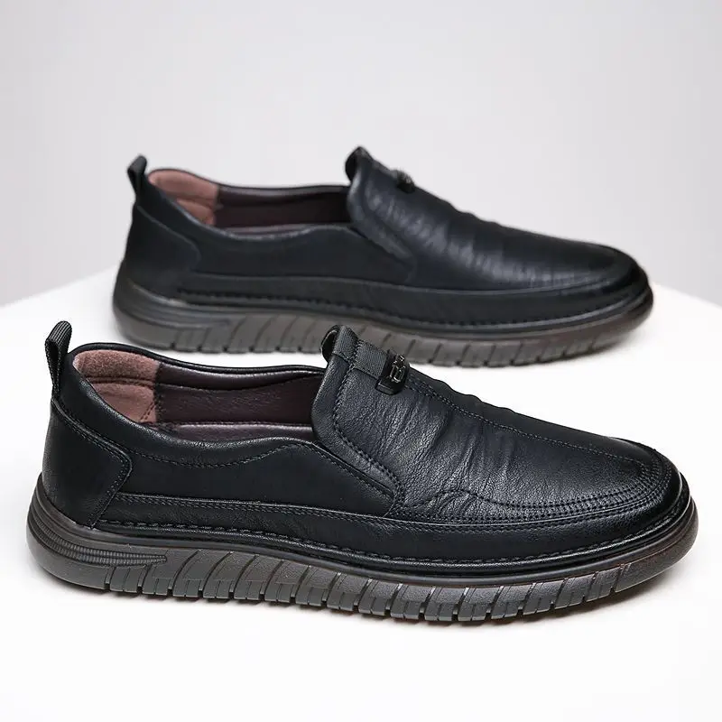 2024 New High Quality Outdoor Comfortable Fashion Soft Classic Driving Non-slip Flats Handmade Men Cowhide Leather Casual Shoes