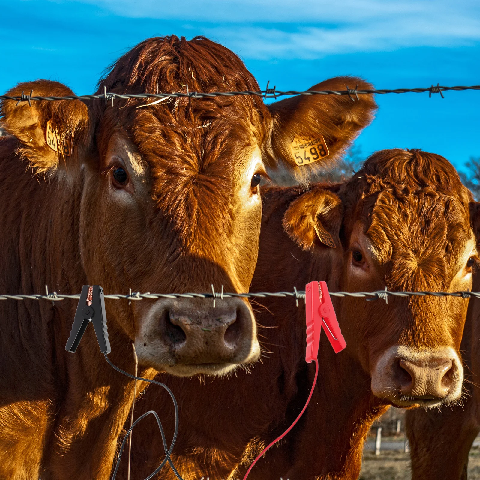 Charging Cable Electric Farm Fence Jump Connector Alligator Clips Connecting Wire Connectors Leads with Cables