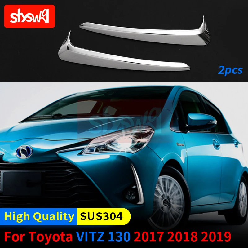 

Для Toyota Vitz 130S хэтчбек 2017 подтяжка лица передние противотуманные фары накладки внешние аксессуары 2 шт. крышка из нержавеющей стали Стайлинг автомобиля