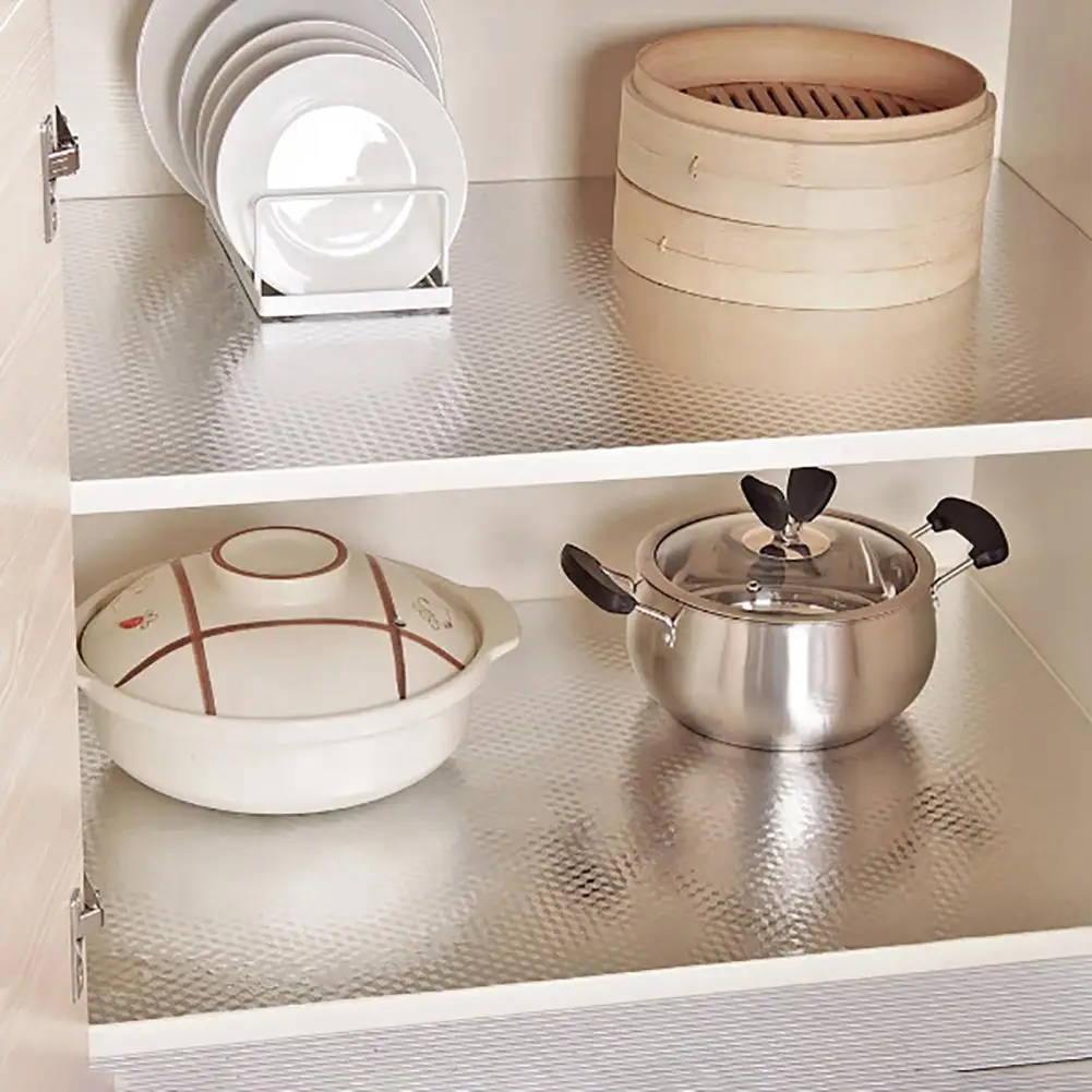 Useful  Wall Sticker Easy to Clean Heat Resistant Kitchen Sticker Eco-friendly Silver Color Oilproof Sticker for Canteen