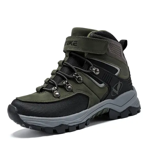 Botas de senderismo para niños y niñas, zapatos cómodos para caminar al aire libre, escalada, nieve, suela de hebilla de acero antideslizante