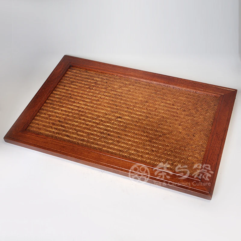 Tea and utensils, rectangular bamboo tea tray, Taiwan Liao Yi Nan red pear bamboo woven Japanese tea tray