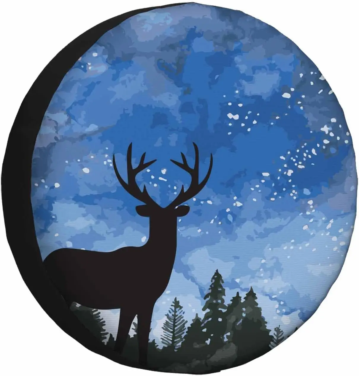 MIYASANG Deer Silhouette Spare Tire Cover Blue Star Sky Jungle Prey Animal Nature Art Weatherproof Universal Wheel Protectors Ca