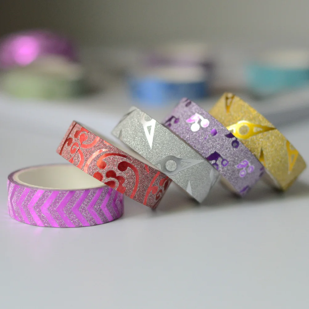 10Pcs Colorful Decorative Tape Set Mixed Pattern Masking Tapes for Scrapbook Album Planner Organizer Crafts DIY Tape