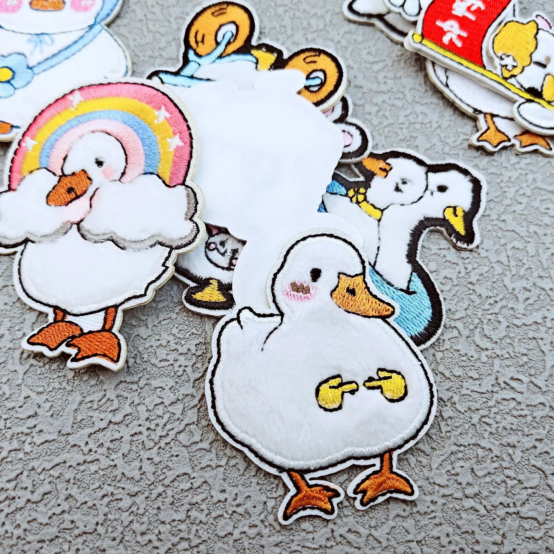 Cartoon Embroidery Patches Duckling Call Duck Self-adhesive Stickers for Clothes Kids Backpacks Hats Washable Hotfix Accessories