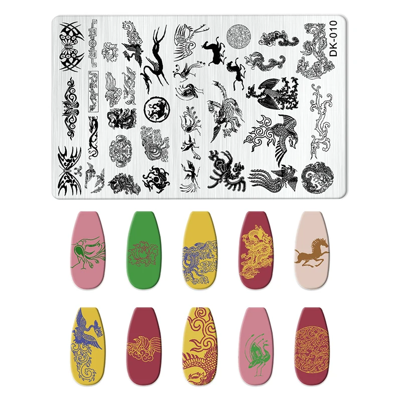 Animal Image Snake Leopard Nail Stamping Tiger Zebra Leopard Snake Design Printing Plates Nails Art Stencil Stamp Tools DK 01-45