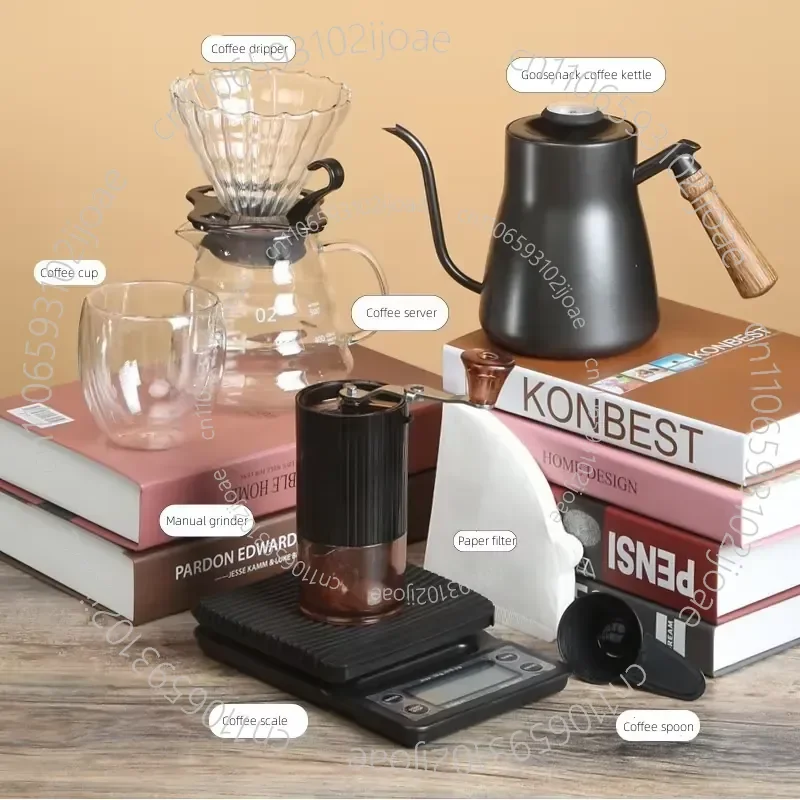 TS01 Series Deluxe Arabica Tea Set 600ml Pour Espresso Grinder Gift Bag