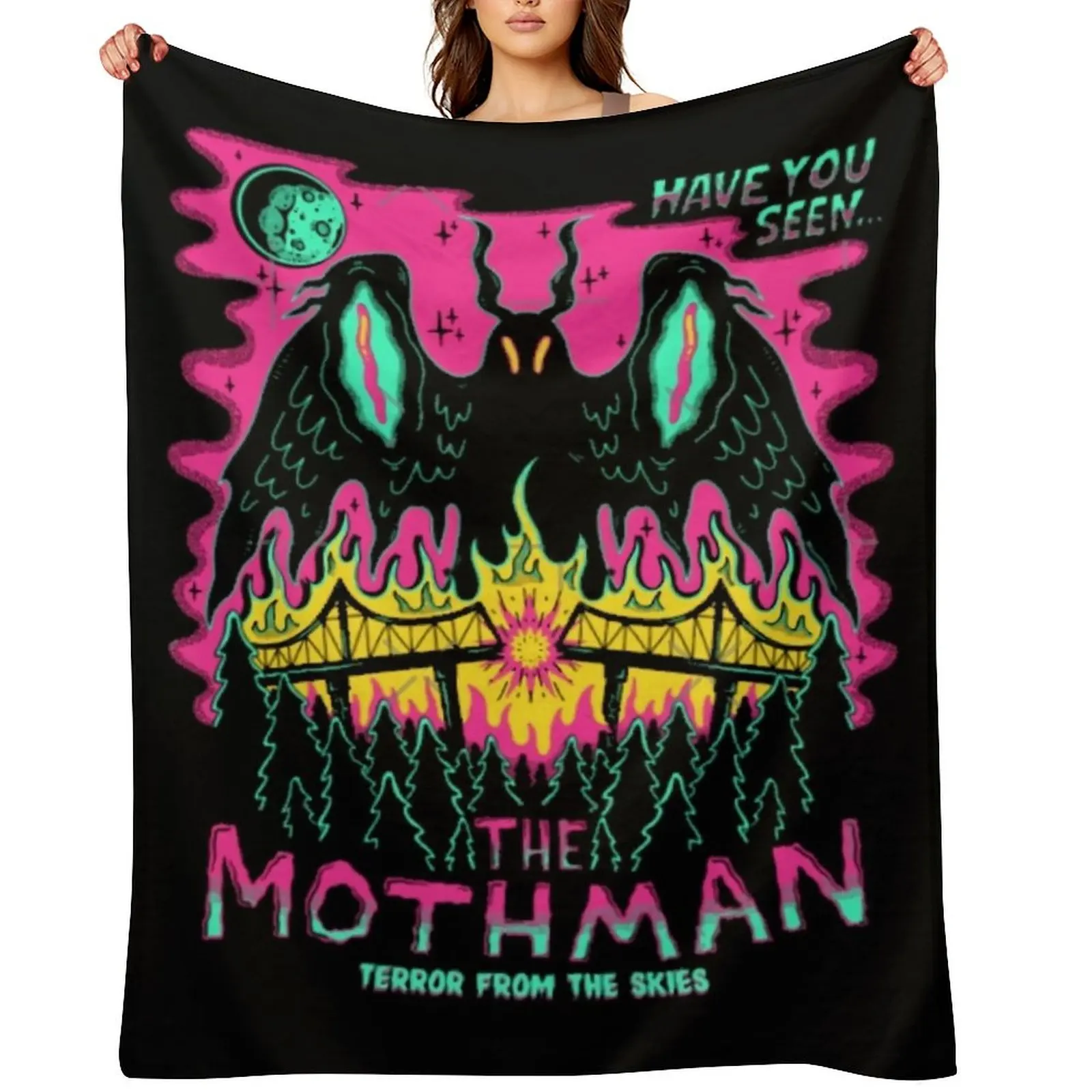 

The Mothman Funny Throw Blanket Bed Fashionable cosplay anime Shaggy Softest Blankets