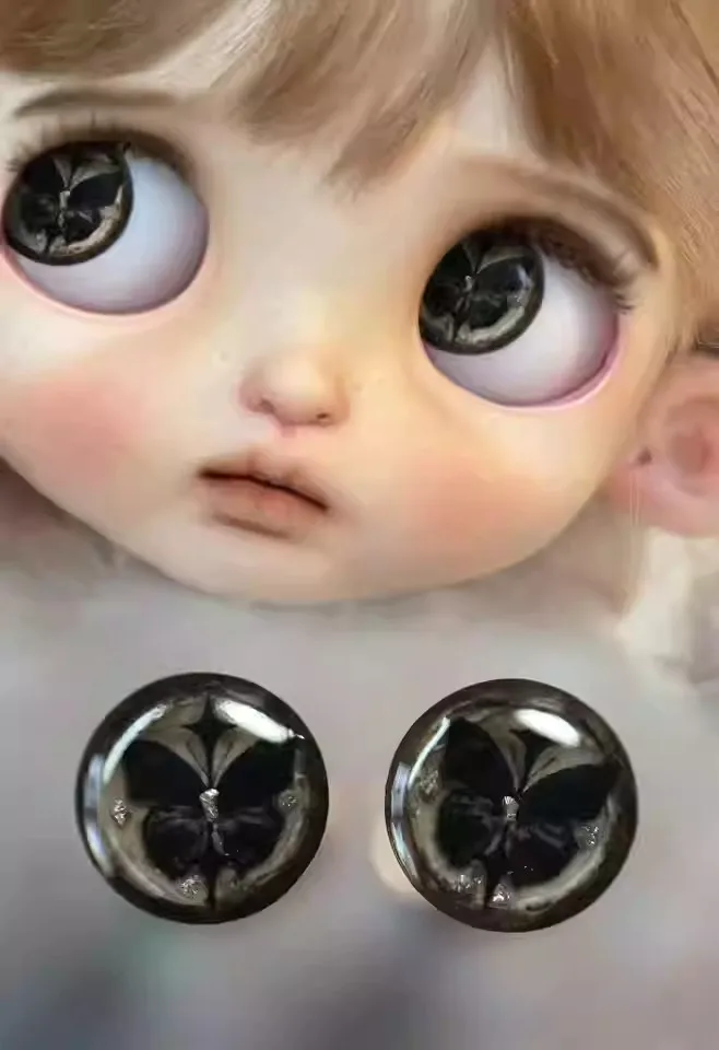 Dula Handmade Three-dimensional glue hand engraving Butterfly shadow Magnetism Eyepiece Eye Chips Blythe Bjd Doll Accessories