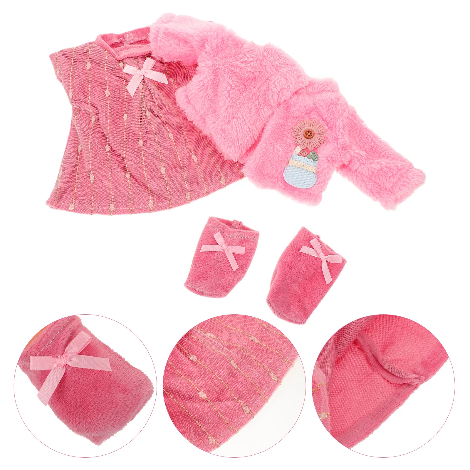 

1 комплект одежды для 18-дюймовой розовой юбки принцессы, наряд для балета и танца, костюм на день рождения, тканевая юбка