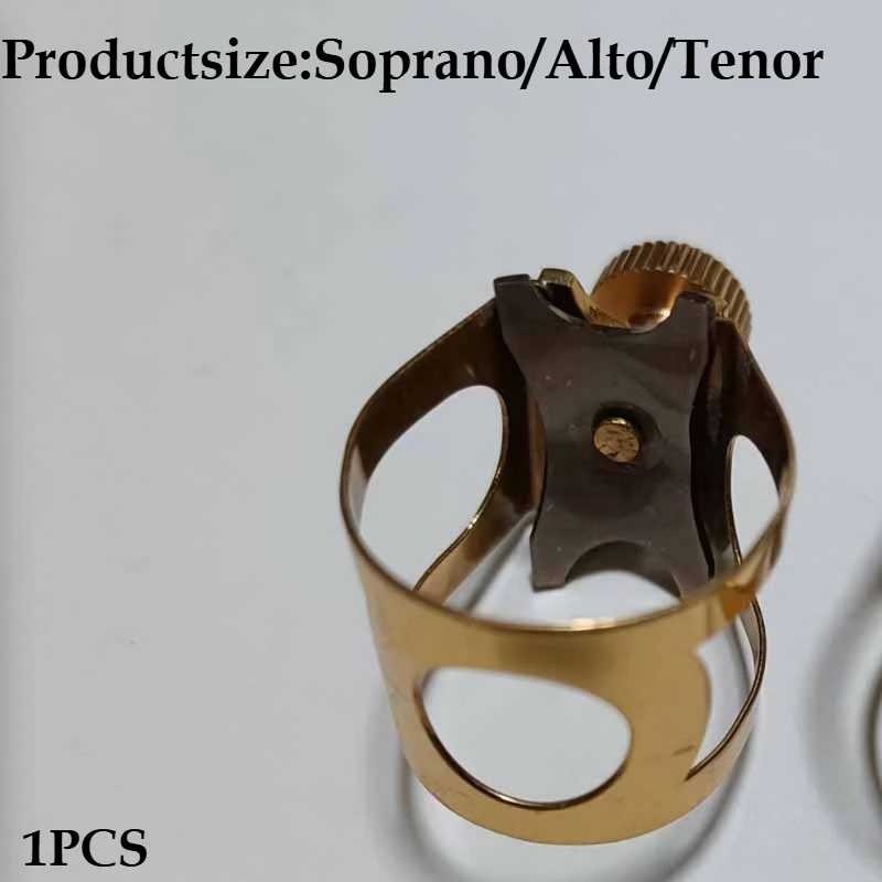 Pure metal saxophone ligature suitable for alto, tenor, soprano saxophones, Wind Instrument  Accessories,Single Screw Adjustment