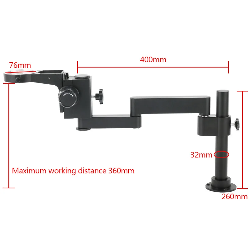 Gelenkarm-Klemmhalterung für Mikroskope, 76 mm, 50 mm Fokussierungshalter für Stereomikroskope, Monokularobjektive, Videomikroskopkameras – Detail 8