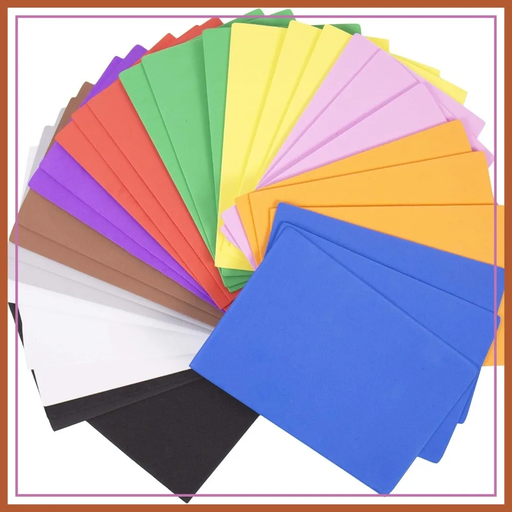 

30 Rainbow Foam Sheets 5x8.5, Assorted Vibrant Colors for DIY Crafts