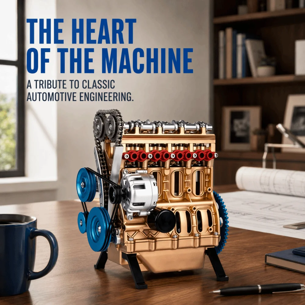 Miniature Resin Car Engine Model 8 Cylinder 3.94in 8 Cylinder Engine Model Miniature Model Engine Figurine Model For Teens