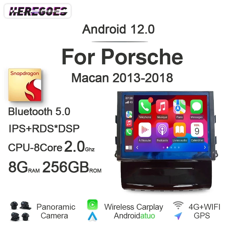 

CarPlay Auto Android 12 8 ГБ + 256 ГБ фотонавигация мультимедийный Qualcomm Wifi стерео для Porsche Macan 2013-2017