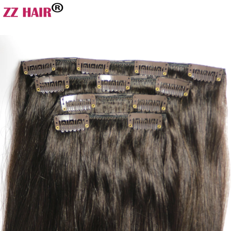ZZHAIR 100% البرازيلي شعر ريمي الإنسان ملحقات 16 "-24" مقاطع في 4 قطعة مجموعة 80 جرام-100 جرام أربع قطع 1x20 سنتيمتر 1x15 سنتيمتر 2x10 سنتيمتر الطبيعية #3