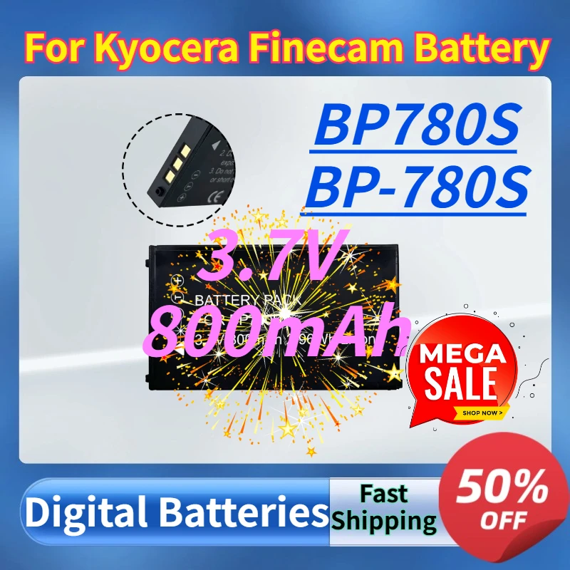 

Аккумулятор для Kyocera Finecam SL300R / SL300 / SL400 / SL400R / SL300RT - 3.7V 800mAh 2.96WH BP780S (BP-780S) Сменный аккумулятор