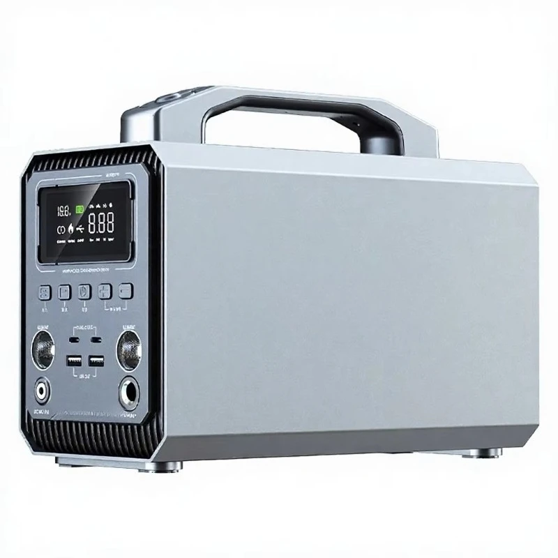 Outdoor emergency camping power supply 60000mAh portable lithium-ion battery 12V input 33W output, gray alloy shell emergency